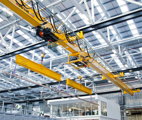 0-bomb3.jpg Street has installed an eight tonne double girder underslung turntable crane with twin rotating hoists