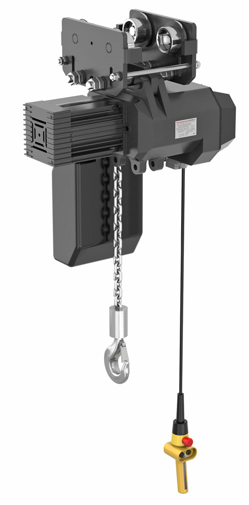 0-newchainhoist2.jpg Safety is a key consideration. Overload protection is provided by a slipping clutch and models feature high performance disk brakes