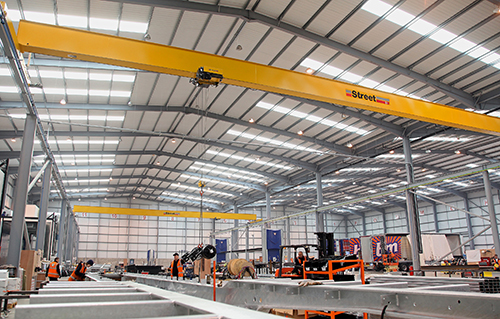 0-5331st3h-crane-for-commercial-vehicles-500px.jpg Tiger Trailers selected overhead cranes from Street Crane Company as an integral element in the production system at their new factory